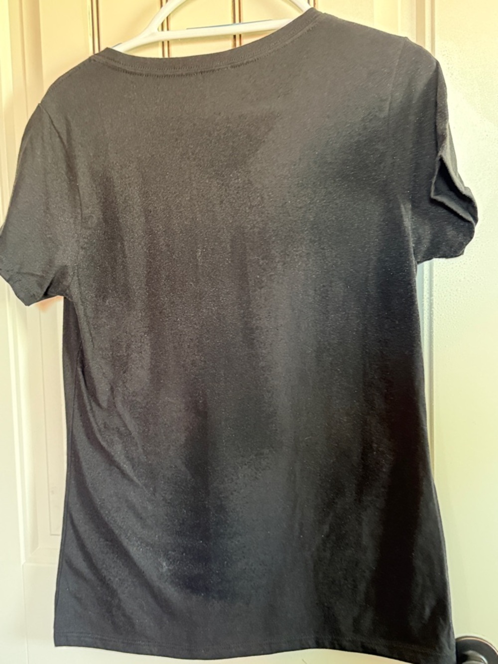 Black V‑Neck Tee with Starry Night Yorkie Graphic Tee With Cute Adorable Yorkie! - Picture 2 of 4